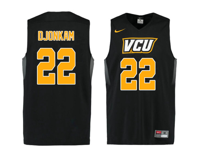 VCU Rams #22 Lewis Djonkam Authentic College Basketball Jersey Black
