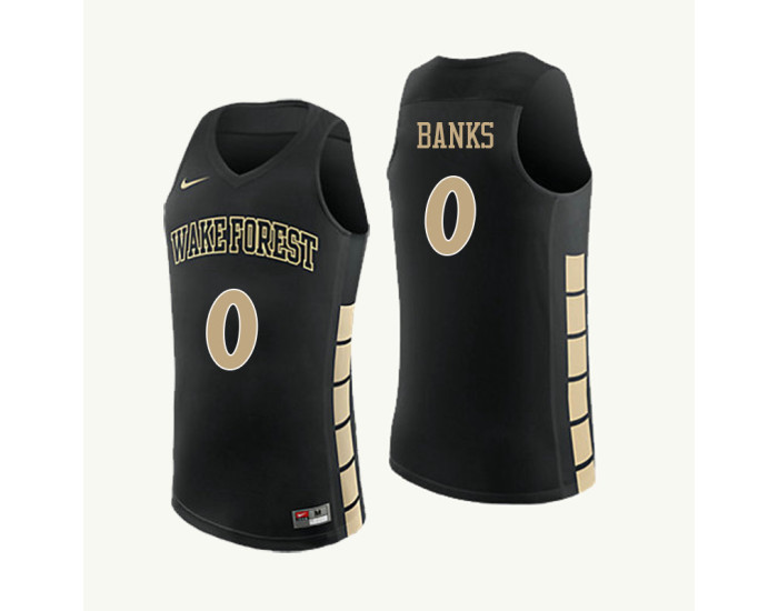 Wake Forest Demon Deacons #0 Maya Banks Replica College Basketball Jersey Black