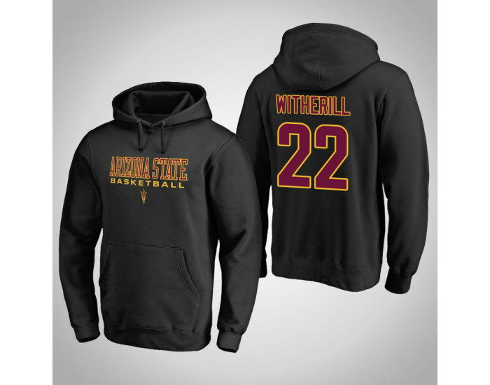 Arizona State Sun Devils #22 Austin Witherill Men's Black College Basketball Hoodie