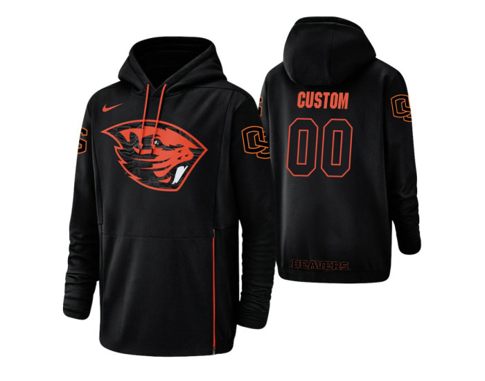 Oregon State Beavers #00 Custom Men's Black College Basketball Hoodie