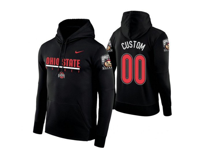 Ohio State Buckeyes #00 Custom Men's Black College Basketball Hoodie