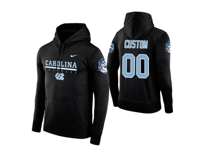 North Carolina Tar Heels #00 Custom Men's Black Hoodie