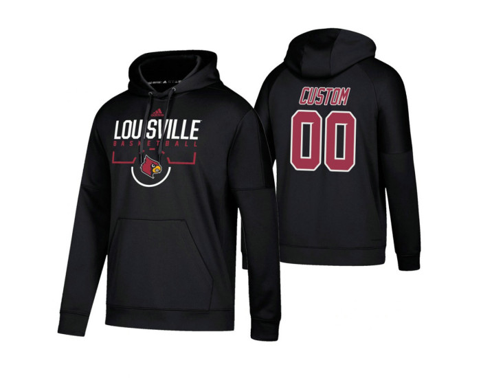 Louisville Cardinals #00 Custom Men's Black College Basketball Hoodie