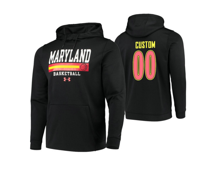 Maryland Terrapins #00 Custom Men's Black College Basketball Hoodie