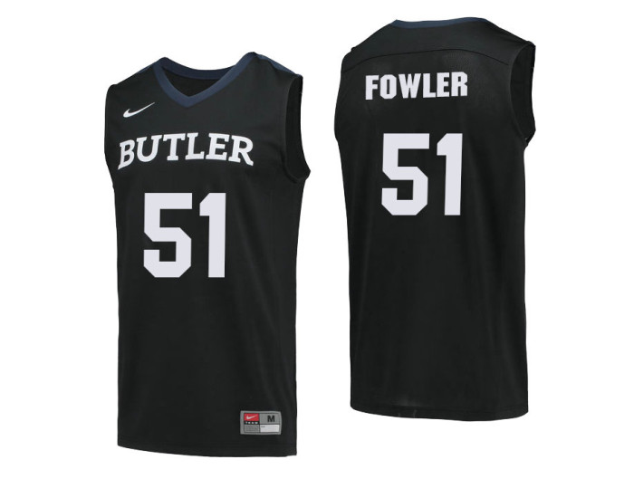 Youth Butler Bulldogs #51 Nate Fowler Replica College Basketball Jersey Black