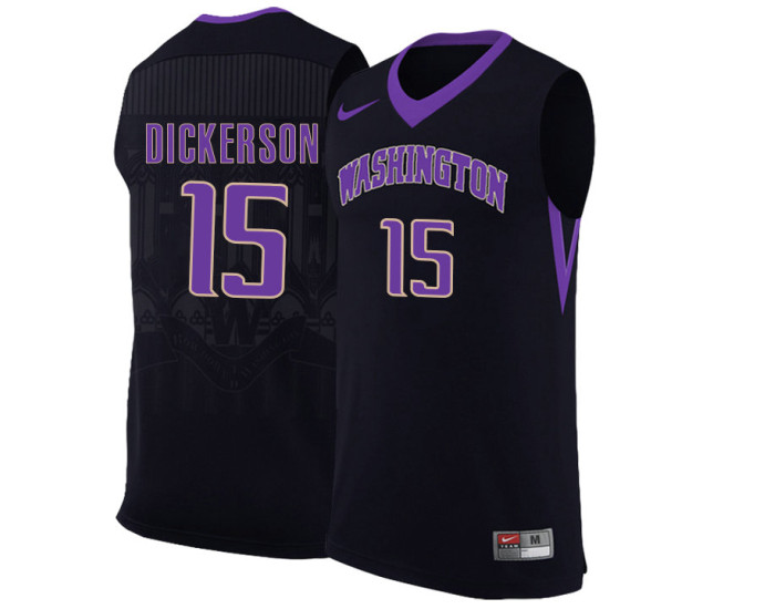 Youth Washington Huskies #15 Noah Dickerson Authentic College Basketball Jersey Black