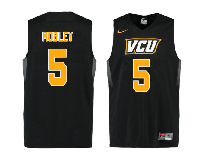 Youth VCU Rams #5 Sean Mobley Replica College Basketball Jersey Black