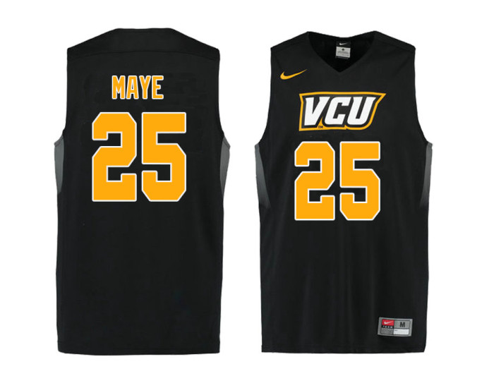 Youth VCU Rams #25 Tyler Maye Authentic College Basketball Jersey Black