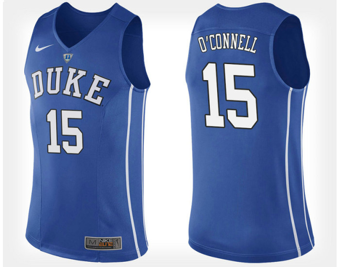 Duke Blue Devils #15 Alex O'Connell Blue Home Authentic College Basketball Jersey