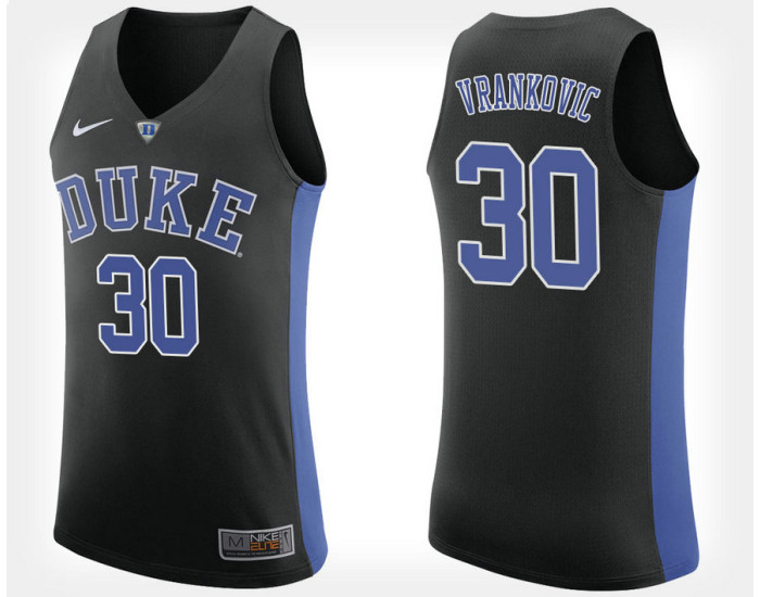 Youth Duke Blue Devils #30 Antonio Vrankovic Black Alternate Replica College Basketball Jersey