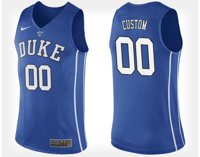 Duke Blue Devils #00 Custom Blue Home Jersey College Basketball