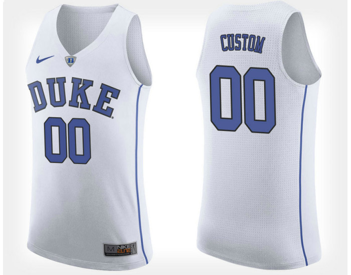 Duke Blue Devils #00 Custom White Road Jersey College Basketball