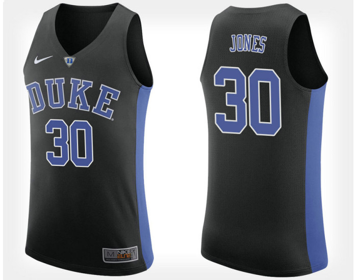 Duke Blue Devils #30 Dahntay Jones Black Alternate Authentic College Basketball Jersey