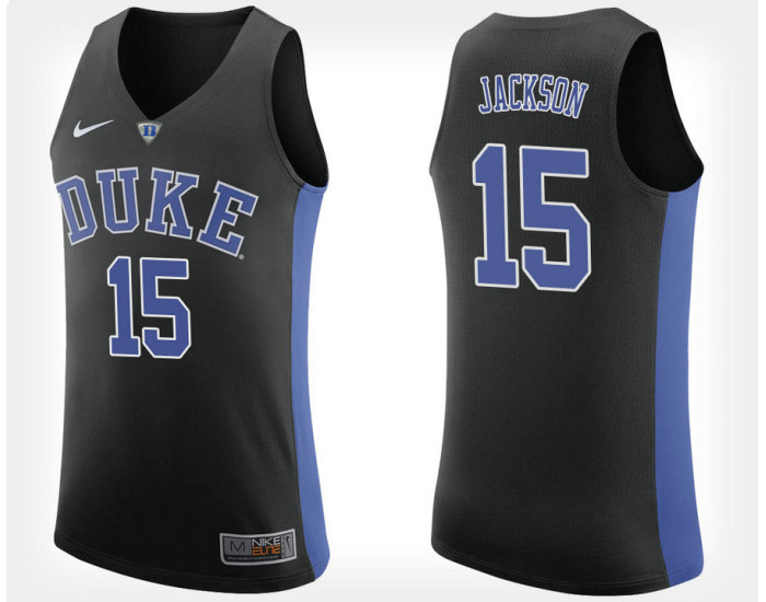 Duke Blue Devils #15 Frank Jackson Black Alternate Replica College Basketball Jersey