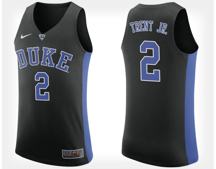 Youth Duke Blue Devils #2 Gary Trent Jr. Black Alternate Replica College Basketball Jersey