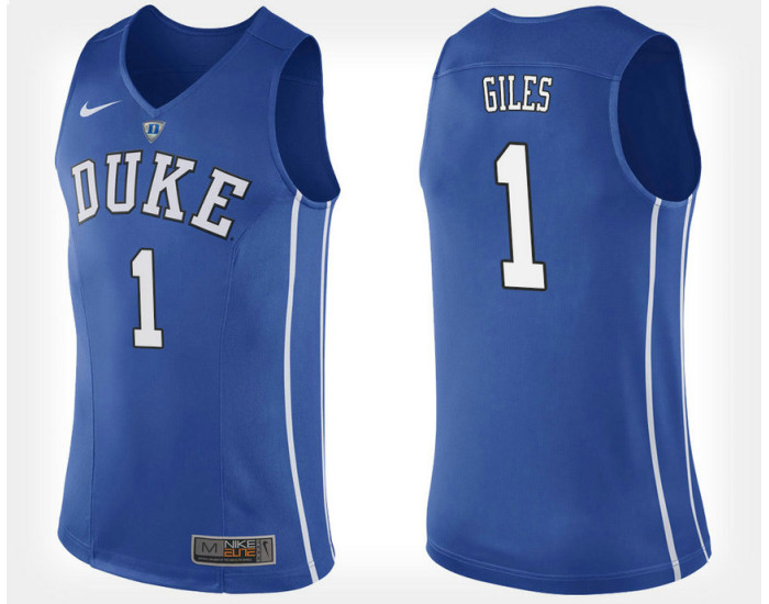Duke Blue Devils #1 Harry Giles Blue Home Authentic College Basketball Jersey