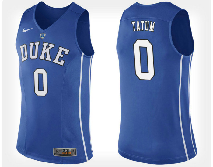 Duke Blue Devils #0 Jayson Tatum Blue Home Authentic College Basketball Jersey