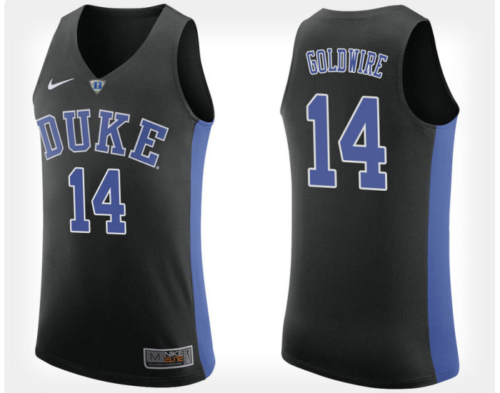 Duke Blue Devils #14 Jordan Goldwire Black Alternate Authentic College Basketball Jersey