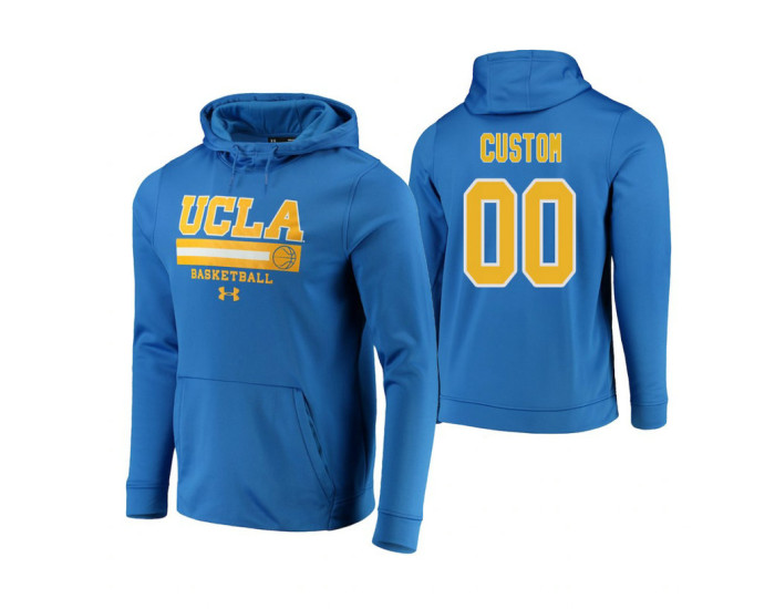 UCLA Bruins #00 Custom Men's Blue College Basketball Hoodie