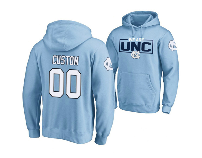 North Carolina Tar Heels #00 Custom Men's Blue College Basketball Hoodie