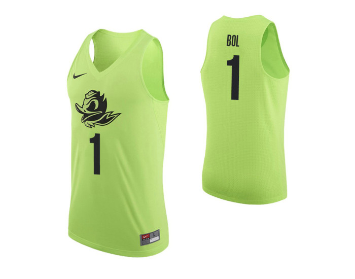 Youth Oregon Ducks #1 Bol Bol Replica College Basketball Jersey Apple Green
