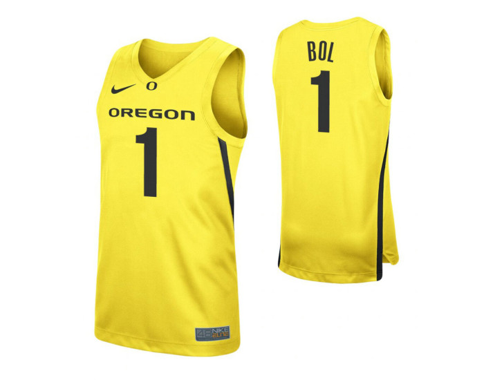 Bol Bol Replica College Basketball Jersey Yellow Oregon Ducks