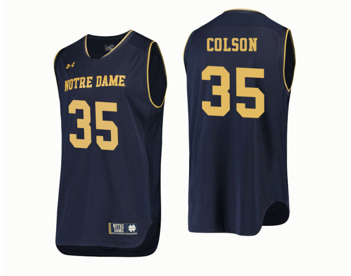 Notre Dame Fighting Irish #35 Bonzie Colson Authentic College Basketball Jersey Navy