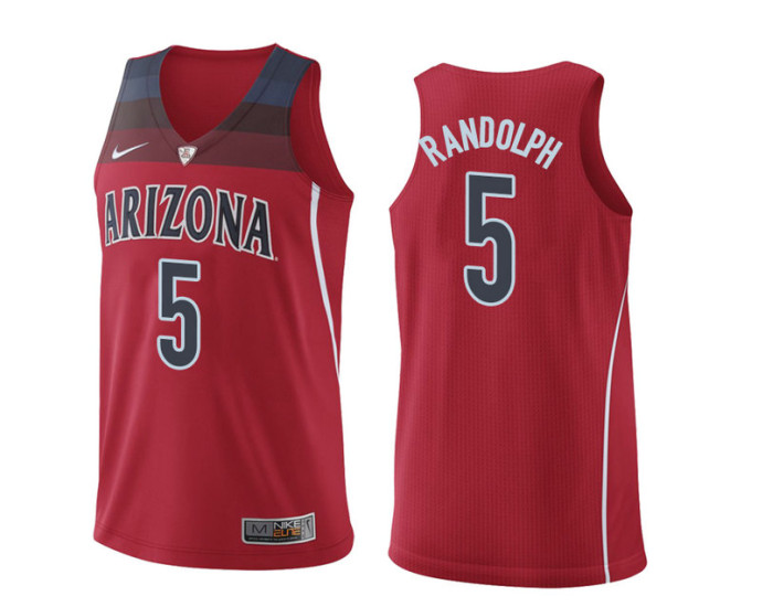 Arizona Wildcats #5 Brandon Randolph Authentic College Basketball Jersey Red