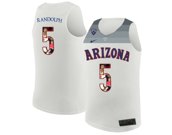 Arizona Wildcats #5 Brandon Randolph Authentic College Basketball Jersey White
