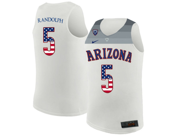 Arizona Wildcats #5 Brandon Randolph Replica College Basketball Jersey White