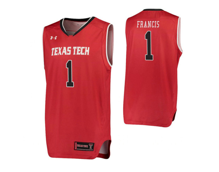 Texas Tech Red Raiders Brandone Francis Performance Replica College Basketball Jersey Red
