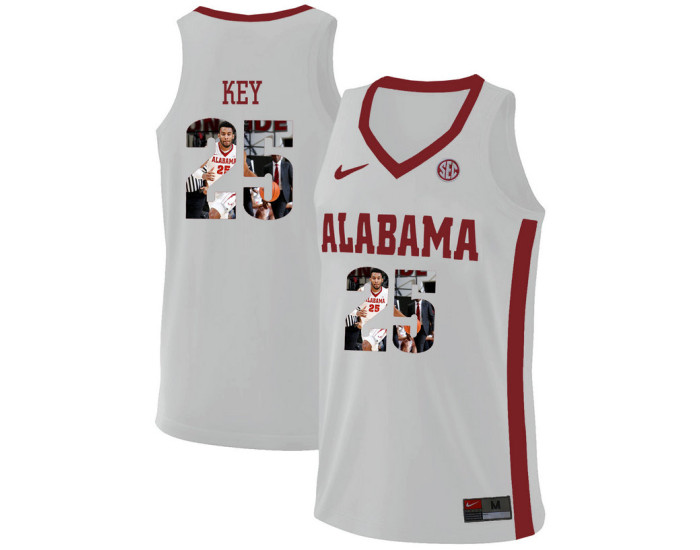 Youth Alabama Crimson Tide #25 Braxton Key Replica College Basketball Jersey White