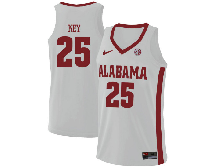 Youth Alabama Crimson Tide #25 Braxton Key Authentic College Basketball Jersey White