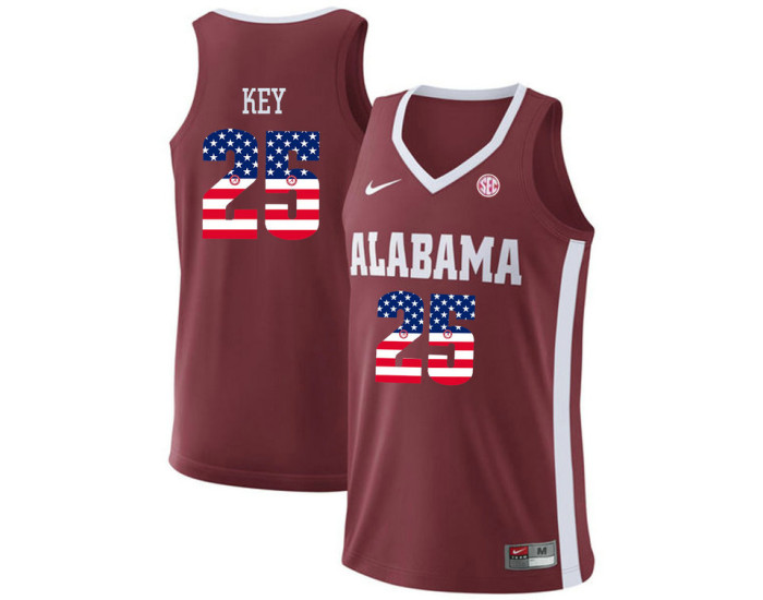 Youth Alabama Crimson Tide #25 Braxton Key Authentic College Basketball Jersey Red