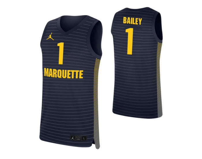 Marquette Golden Eagles #1 Brendan Bailey Navy Replica College Basketball Jersey