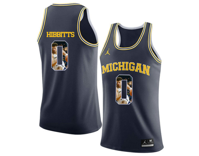 Youth Michigan Wolverines #0 Brent Hibbitts Authentic College Basketball Jersey Navy