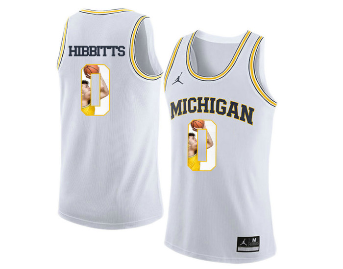 Youth Michigan Wolverines #0 Brent Hibbitts Authentic College Basketball Jersey White