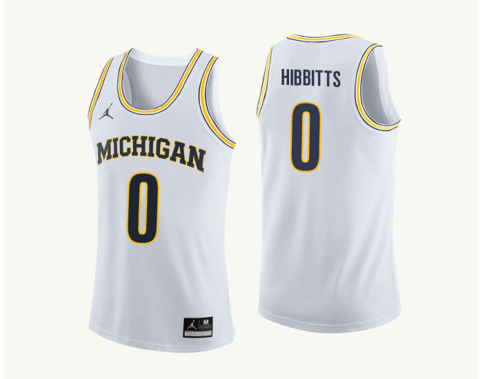 Youth Michigan Wolverines #0 Brent Hibbitts Authentic College Basketball Jersey White