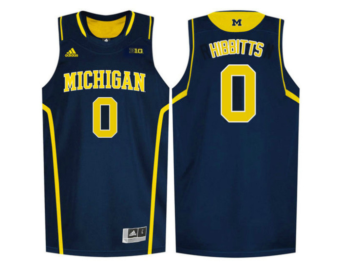 Youth Michigan Wolverines #0 Brent Hibbitts Authentic College Basketball Jersey Navy