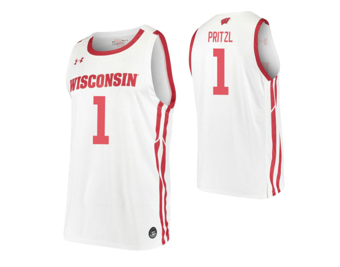 Youth Brevin Pritzl Replica College Basketball Jersey White Wisconsin Badgers
