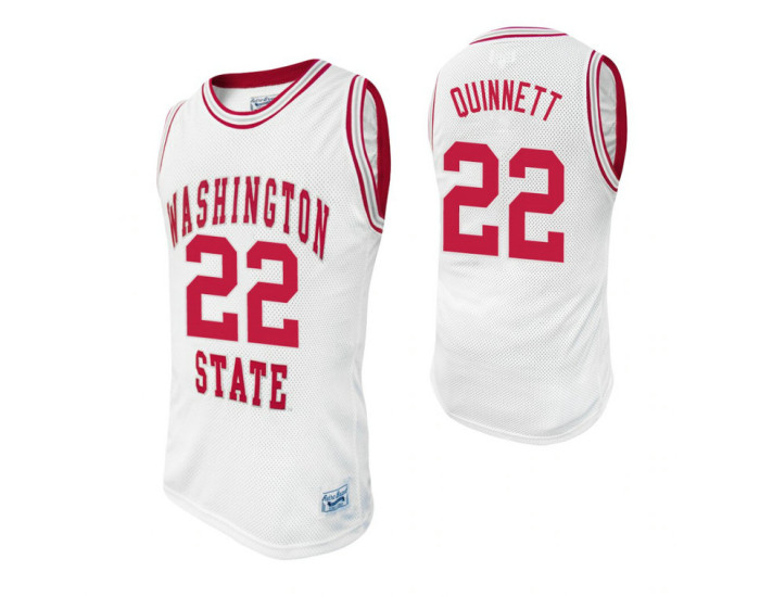 Washington State Cougars #22 Brian Quinnett White Replica College Basketball Jersey
