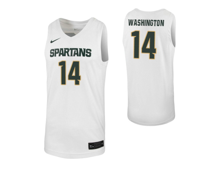 Youth Brock Washington Authentic College Basketball Jersey White Michigan State Spartans