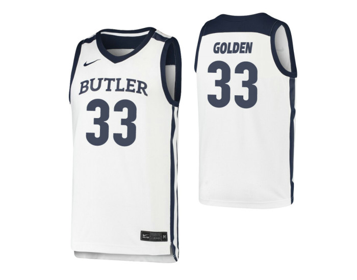 Butler Bulldogs #33 Bryce Golden White Authentic College Basketball Jersey