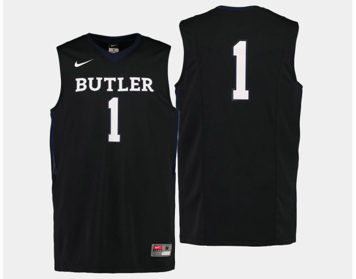 Youth Butler Bulldogs #1 Tyler Lewis Black Road Authentic College Basketball Jersey