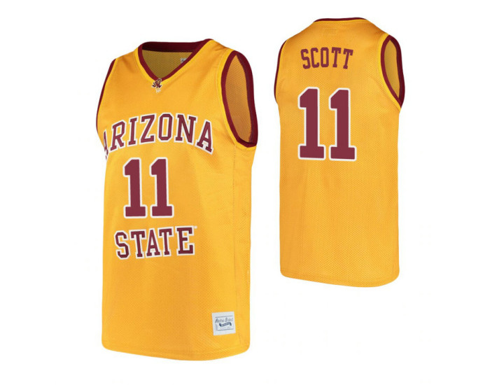 Youth Arizona State Sun Devils 11 Byron Scott Alumni Replica College Basketball Jersey Gold