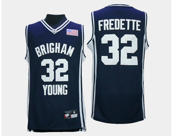 BYU Cougars #32 Jimmer Fredette Navy Road Authentic College Basketball Jersey