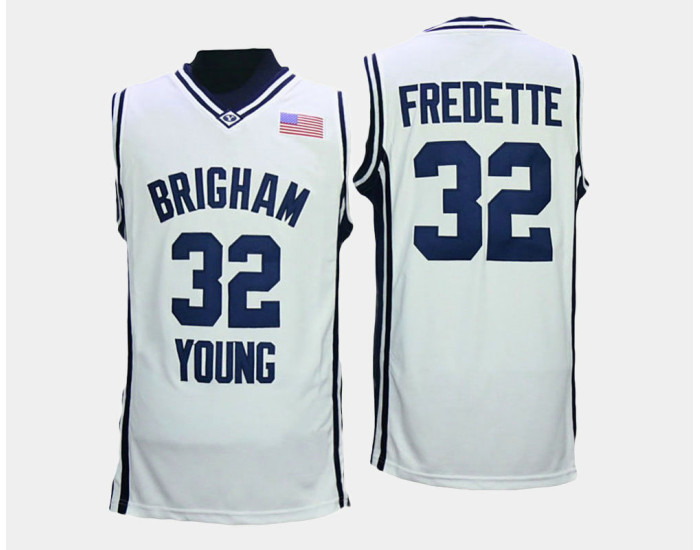 Youth BYU Cougars #32 Jimmer Fredette White Home Replica College Basketball Jersey