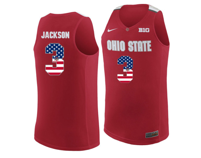 Ohio State Buckeyes #3 C.J. Jackson Authentic College Basketball Jersey Red