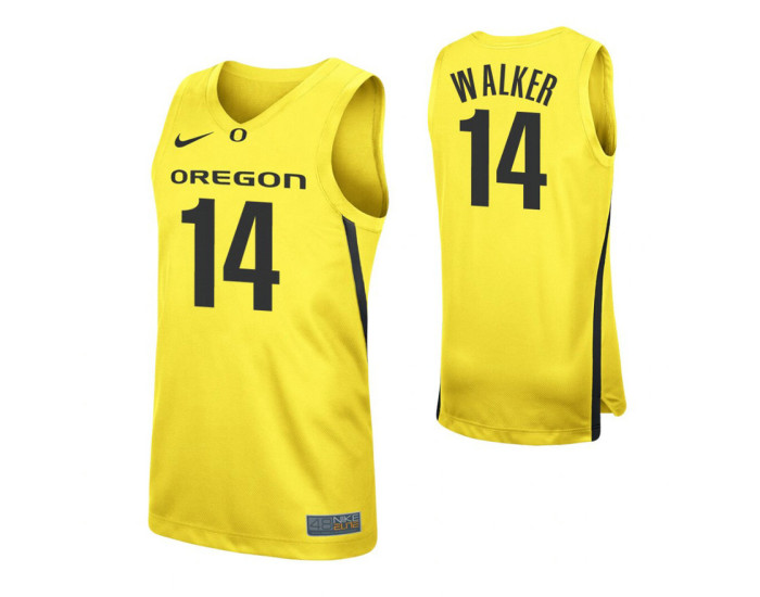 Oregon Ducks #14 C.J. Walker Yellow Authentic College Basketball Jersey