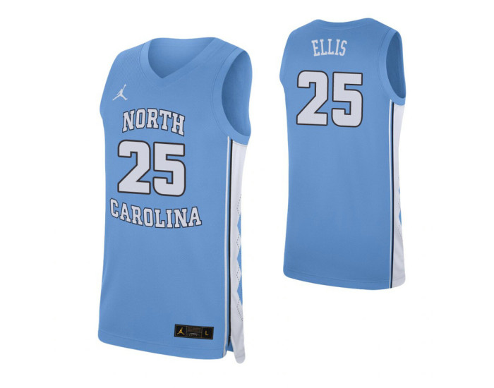 Youth North Carolina Tar Heels #25 Caleb Ellis Carolina Blue Authentic College Basketball Jersey